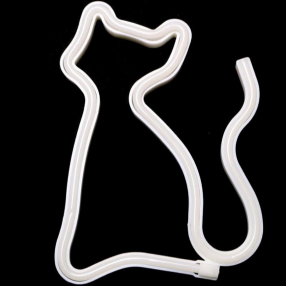 Red Pink Kitty Neon Light Sign LED Cat Shape Wall Lamp Girl Decor Gift USB / AAs - Picture 2 of 5